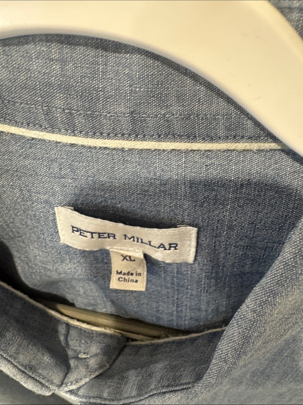 Peter Millar Denim-Style Button Shirt in Light Blue